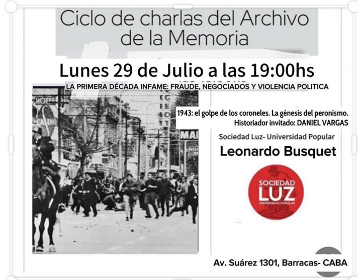 Ciclo de charlas del Archivo de la Memoria