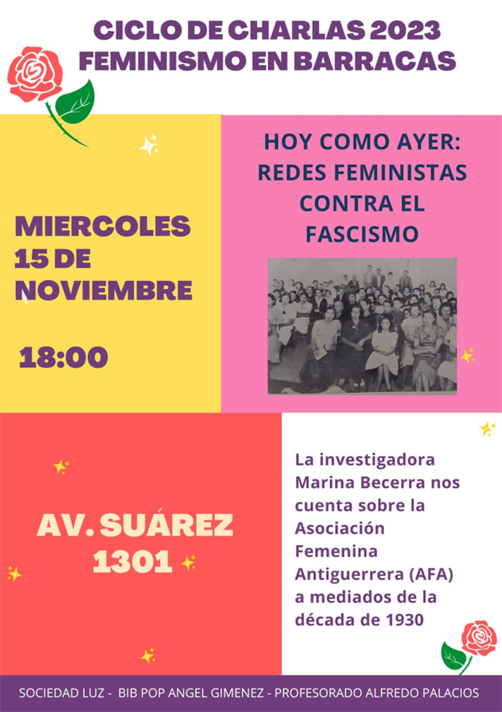 ciclo de charlas 2023 - Feminismo en Barracas