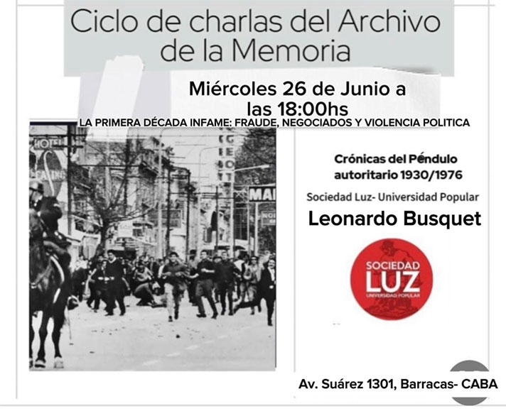 Ciclo de charlas del Archivo de la Memoria